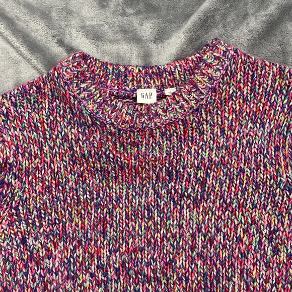 Gap Multicolor marbled Long Sleeve crew neck Sweater SZ‎ S women's - Picture 5 of 8